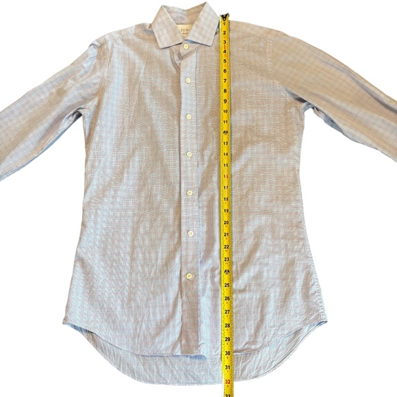 Ledbury Slim Fit Button-up Shirt, Small, 15 - Blue, Purple & White Office Preppy - Picture 8 of 10